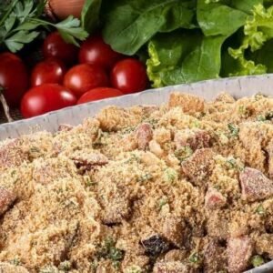 Farofa de Bacon e Linguiça