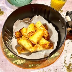 Enroladinho de Queijo e Presunto na Airfryer