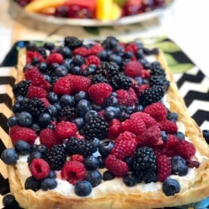Torta de frutas vermelhas e mascarpone