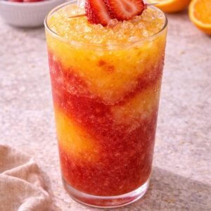 Suco Gelado de Morango com Laranja